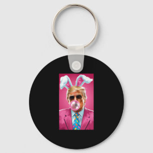 Trump Blowing Bubble Gum Political Republican East Keychain