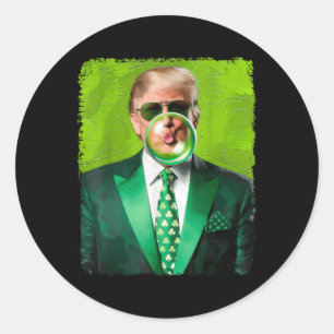Trump Blowing Bubble Gum Political Republican St Classic Round Sticker