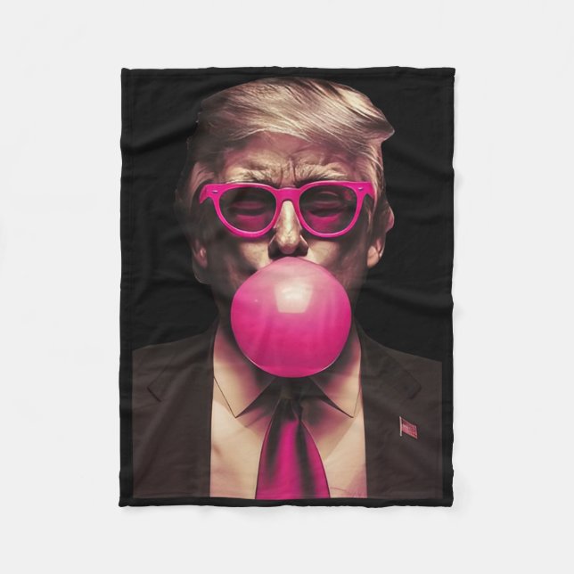 Trump Bubble Gum  Fleece Blanket (Front)