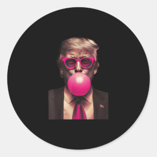Trump Bubble Gum Funny  Classic Round Sticker