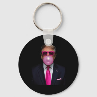 Trump Bubble Gum Shirt 2024 Vote President Funny C Keychain