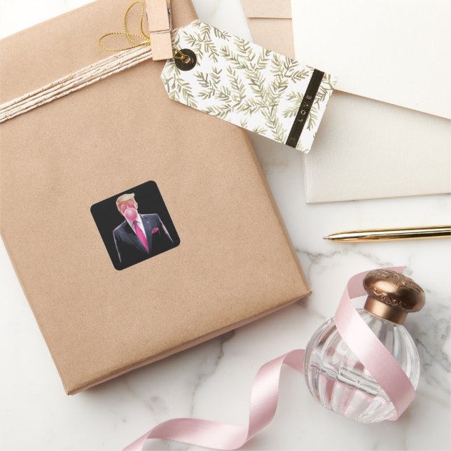 Trump Bubble Gum Square Sticker (Gifting)