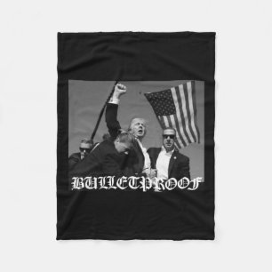 Trump Bulletproof Old English Font Fleece Blanket