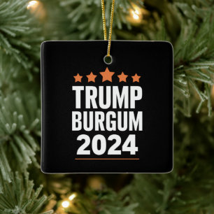 Trump Burgum for President 2024 USA Election Ceramic Ornament