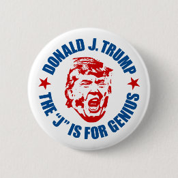 Trump Button: The "J" is for Genius 2 Inch Round Button