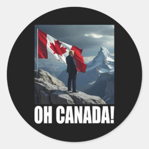 Trump Canada Flag Men Women Apparel Classic Round Sticker