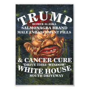 TRUMP CANCER VD STD RFK CANCER CURE DRIVE WINDOW PHOTO PRINT