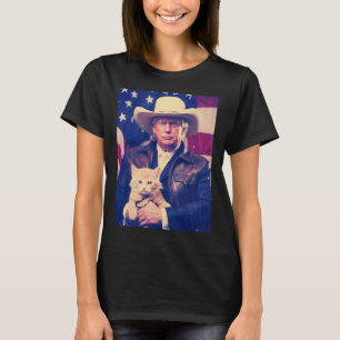 Trump Cat Shirt Funny Cowboy Donald Trump 2024 Ame