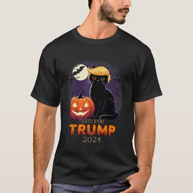 Trump Cat Shirts Black Cat Halloween Costume Cat L (Front)