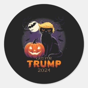 Trump Cat Shirts Black Cat Halloween Costume Cat L Classic Round Sticker