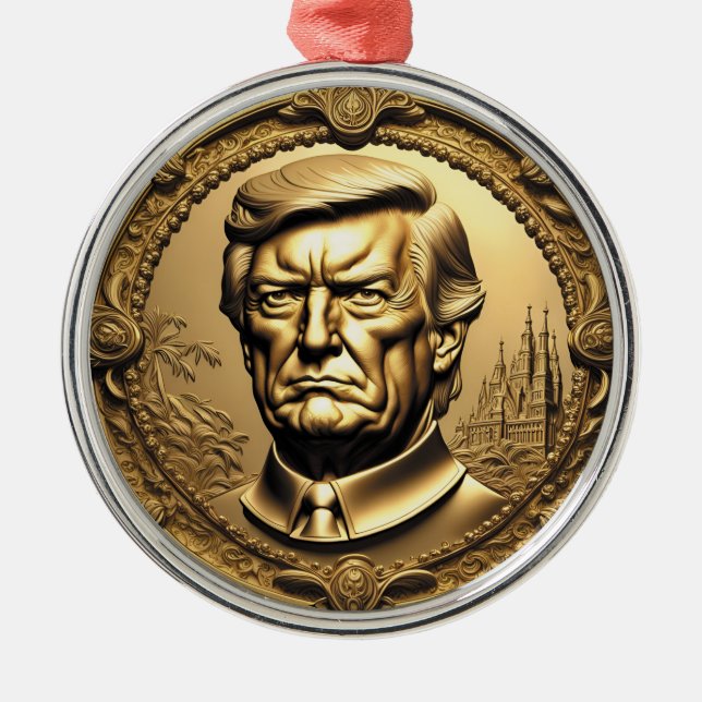 TRUMP CGI Collectable Gold Art-Coin Doubloon Metal Ornament (Front)