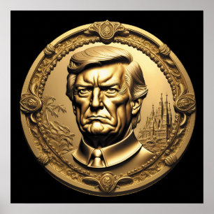 TRUMP CGI Collectible Gold Art-Coin Doubloon Poster