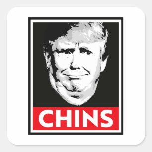 Trump Chins Square Sticker