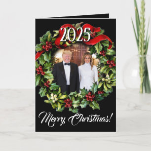 Trump Christmas 2020 Wreath Photo Holiday Greeting Card