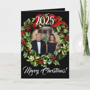 Trump Christmas 2021 Wreath Photo Holiday Greeting Card