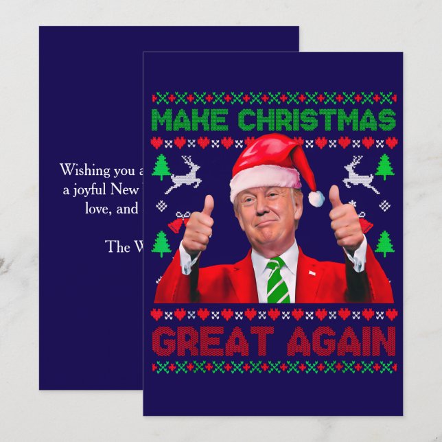 Trump Christmas Card, Make Christmas Great Again Holiday Card (Front/Back)