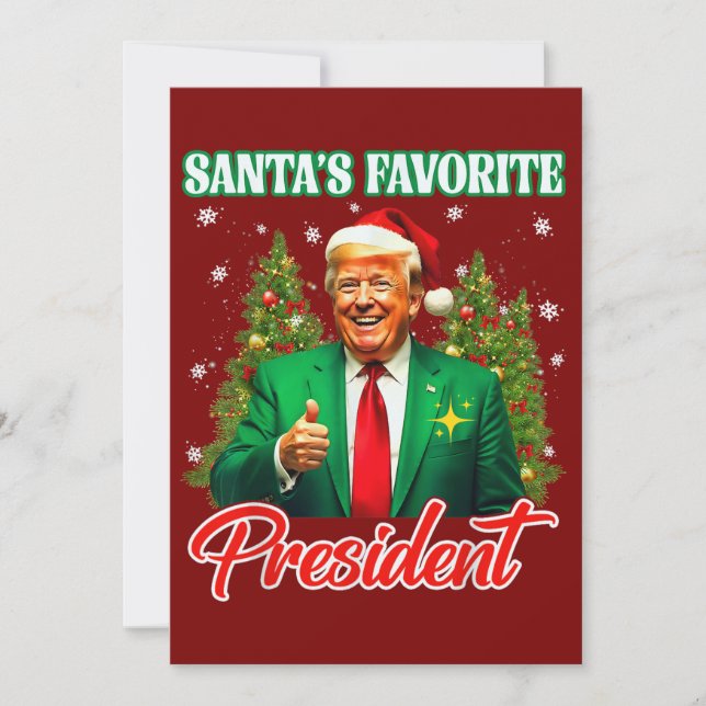 Trump Christmas Gift | Santa's Favourite President Holiday Card (Front)