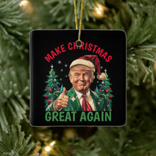 Trump Christmas, Make Christmas Great Again Ceramic Ornament