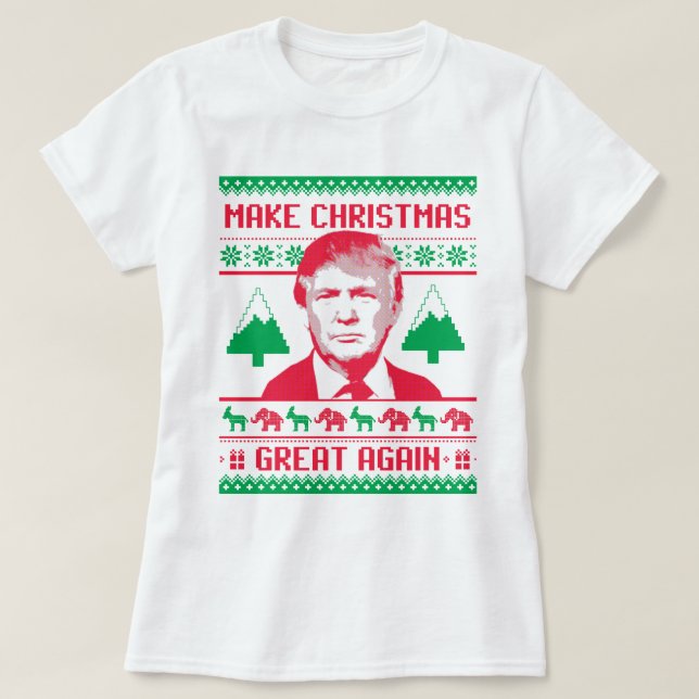 Trump Christmas - Make Christmas Great Again T-Shirt (Design Front)