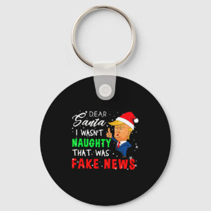 Trump Christmas Pajamas Shirt Dear Santa  Keychain