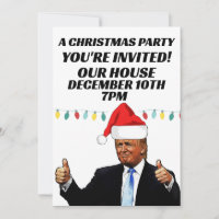 TRUMP CHRISTMAS PARTY CUSTOM INVITATIONS
