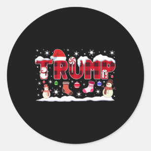 Trump Christmas Shirt Kids Teens Boys Funny Christ Classic Round Sticker