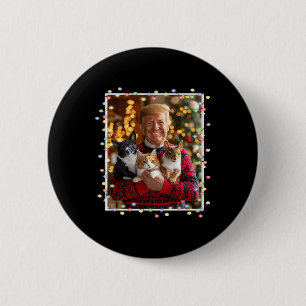 Trump Christmas Sweater Cat Dog Squirrel Pet Lover 2 Inch Round Button