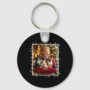 Trump Christmas Sweater Cat Dog Squirrel Pet Lover Keychain