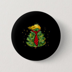 Trump Christmas Usa Funny Trump Hair Tree Men  2 Inch Round Button