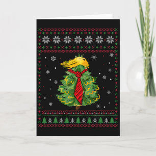 Trump Christmas Usa Funny Trump Hair Tree Ugly Paj Card