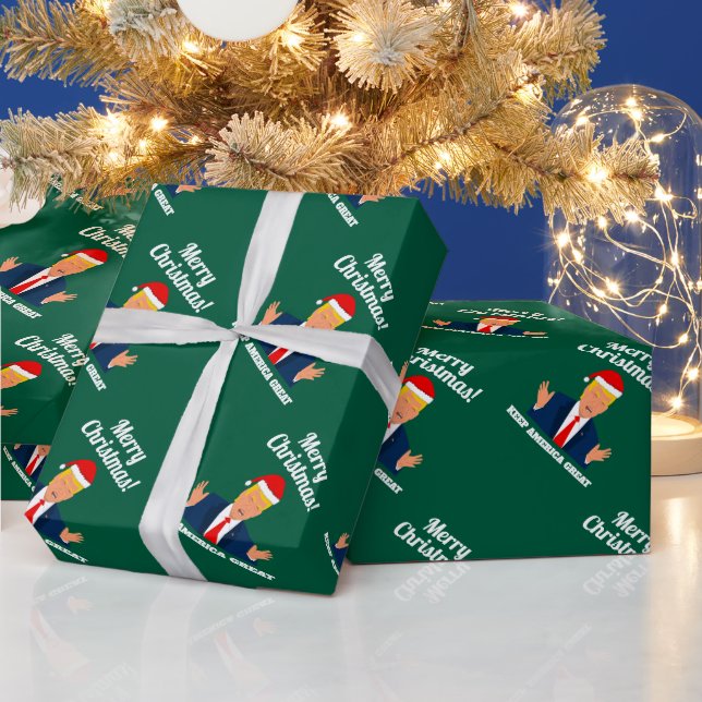 Trump Christmas wrapping paper Keep America Great (Holidays)