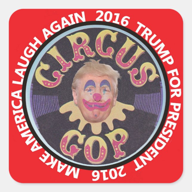 Trump Clown Square Sticker (Front)
