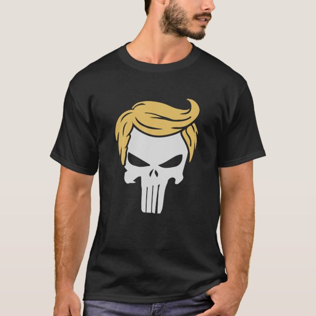Trump Coiffure Jupe au crâne Funny Trump T-shirt c (Devant)