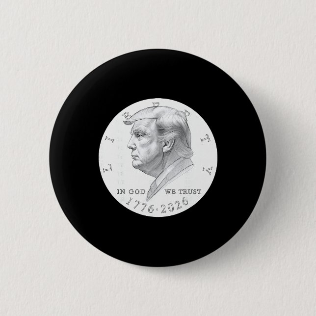 Trump Coin One Dollar  2 Inch Round Button (Front)