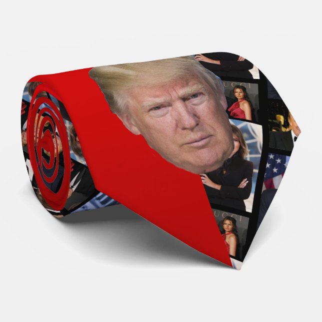 TRUMP-COLLAGE TIE (Rolled)