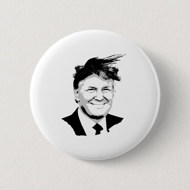 Trump Comb Over 2 Inch Round Button (Front)