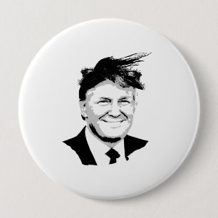Trump Comb Over 4 Inch Round Button