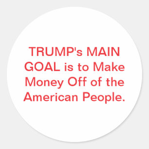 Trump Cons Cheats Americans Hankamer Artjunkhaus Classic Round Sticker