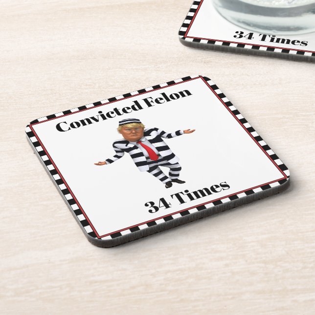 Trump Convicted Felon Beverage Coaster (Left Side)