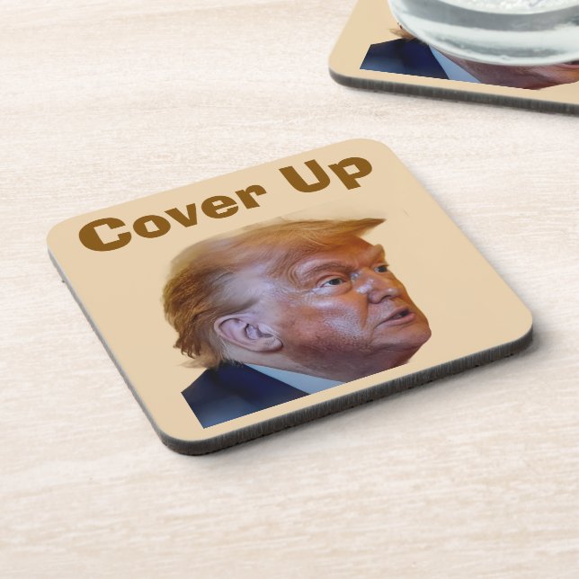 Trump/Cover Up Beverage Coaster (Left Side)