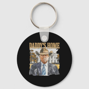 Trump Cowboy Western Daddy's Home Take America Bac Keychain
