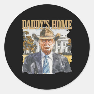 Trump Cowboy Western Daddy's Home Take America Ck Classic Round Sticker