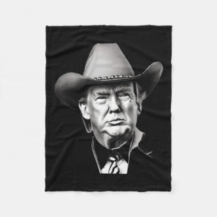 Trump Cowboy Western President You Miss Me Yet Meg Fleece Blanket