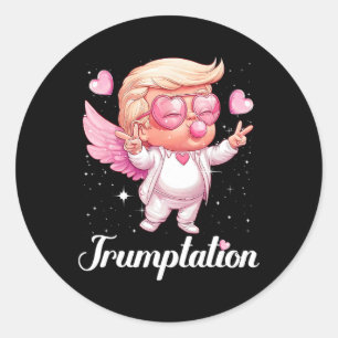 Trump Cupid Bow And Arrow Valentine Funny Classic Round Sticker
