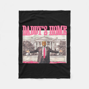 Trump Daddy's Home White House 2024 Fleece Blanket