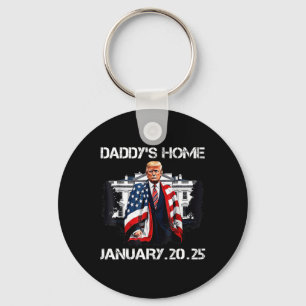 Trump Daddys Home White House Keychain