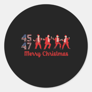 Trump Dance 45 47 Donald Trump Xmas Pyjamas Holida Classic Round Sticker