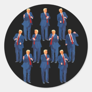 Trump Dance 4th Of July And Trump Father's Day  Classic Round Sticker