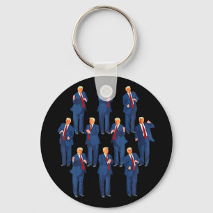 Trump Dance 4th Of July And Trump Father's Day  Keychain
