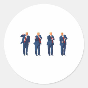 Trump Dance 4th Of July Trump 2024 Classic Round Sticker